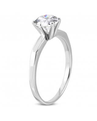 Oceľový prsteň so zirkónom