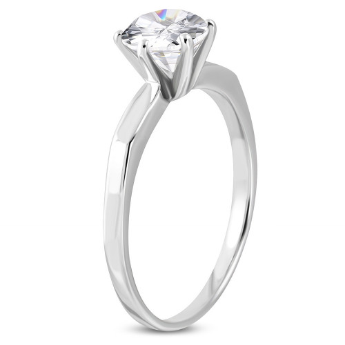 Oceľový prsteň so zirkónom