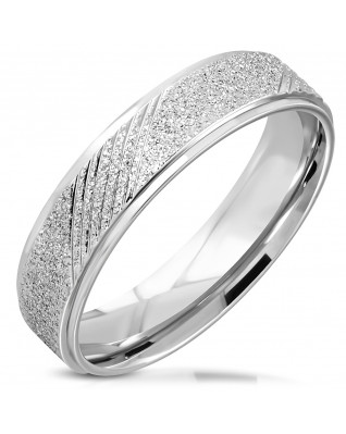 NSS3008 Dámsky snubný oceľový prsteň, šírka 6 mm