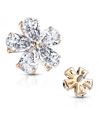 Microdermal kytička - ozdobná časť, číre zirkóny