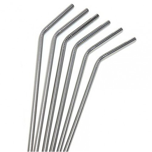 Zahnutá oceľová slamka (1ks)