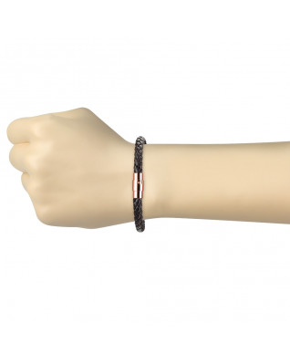 Kožený náramok prepletaný tmavo hnedý