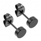 Čierne oceľové náušnice placky 4 mm