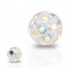 Náhradná gulička s kryštálmi Swarovski®, 6 mm, závit 1,6 mm