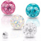 Náhradná gulička s kryštálmi Swarovski®, 6 mm, závit 1,6 mm