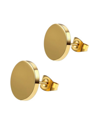 Pozlátené oceľové náušnice kolieska, 14 mm