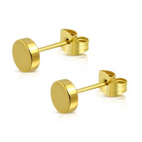 Pozlátené oceľové náušnice kolieska, 3 mm