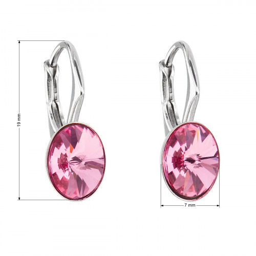 Strieborné náušnice s kryštálmi Crystals from Swarovski® ROSE