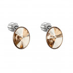 Strieborné náušnice s kryštálmi Crystals from Swarovski® GOLDEN SHADOW