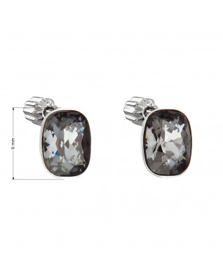 Strieborné náušnice s kryštálmi Crystals from Swarovski® SILVER NIGHT