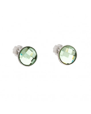 Strieborné skrutkovacie náušnice s Crystals from Swarovski® Peridot