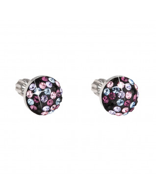 Strieborné náušnice s kryštálmi Crystals from Swarovski® MAGIC VIOLET