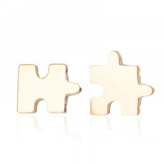 Pozlátené oceľové náušnice PUZZLE