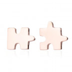 Pozlátené oceľové náušnice PUZZLE