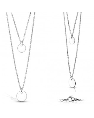 Oceľový náhrdelník s okrúhlymi príveskami