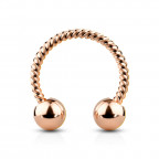 Zlatý piercing podkova vrúbkovná 1,2 x 8 mm