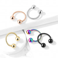 Dúhový piercing podkova vrúbkovná 1,2 x 8 mm