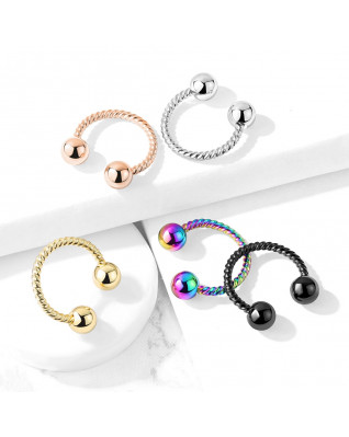 Dúhový piercing podkova vrúbkovná 1,2 x 8 mm