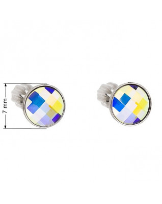 Strieborné skrutkovacie náušnice s Crystals from Swarovski® AB