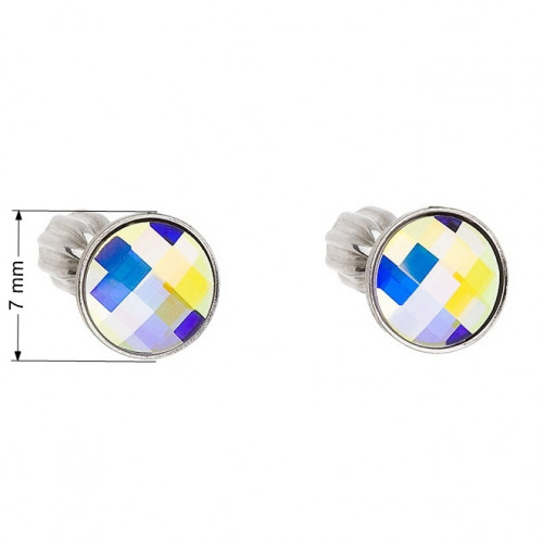 Strieborné skrutkovacie náušnice s Crystals from Swarovski® AB