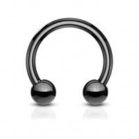 Piercing podkova, farba čierna