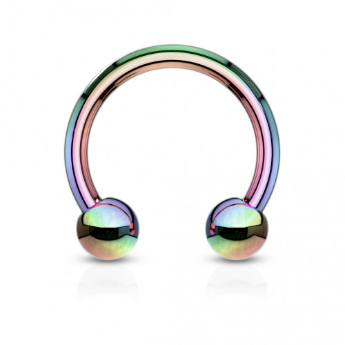 Piercing podkova, farba dúhová
