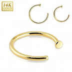 Zlatý piercing do nosa kruh, Au 585/1000