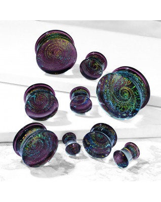 Sklenený plug do ucha GALAXY