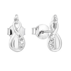 Strieborné náušnice nekonečno