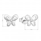 Strieborné náušnice motýliky