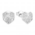 Strieborné náušnice srdca so zirkónmi