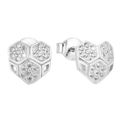 Strieborné náušnice srdca so zirkónmi