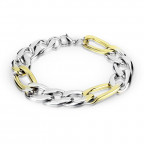 Pánsky oceľový náramok Figaro pozlátený, hr. 15 mm