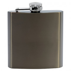 Oceľová vrecková fľaša - ploskačka hnedá 175ml v darčekovom balení