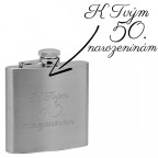 Oceľová vrecková fľaša - ploskačka matná 175ml v darčekovom balení