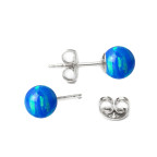 Strieborné opálové náušnice - 5 mm