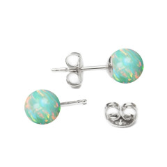 Strieborné opálové náušnice - 5 mm