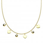 Pozlátený oceľový náhrdelník s príveskami