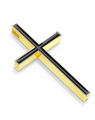 Pozlátený oceľový prívesok - kríž