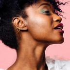 Cartilage piercing do ucha s retiazkou, mesiac + hviezda