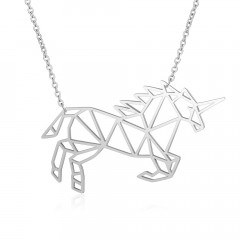 Oceľový náhrdelník jednorožec