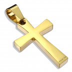 Pozlátený oceľový prívesok - kríž