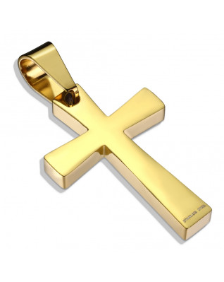 Pozlátený oceľový prívesok - kríž