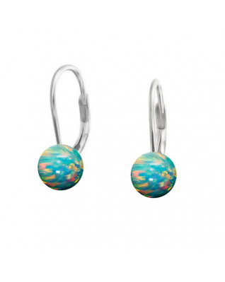 Strieborné opálové náušnice - 6 mm