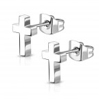 Oceľové náušnice krížiky