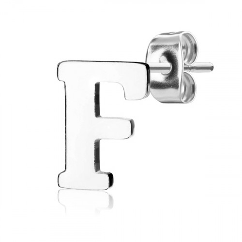 Oceľové náušnice 1ks - iniciála