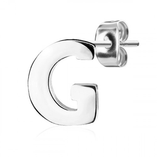 Oceľové náušnice 1ks - iniciála