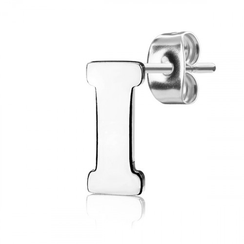 Oceľové náušnice 1ks - iniciála