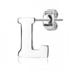 Oceľové náušnice 1ks - iniciála