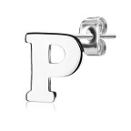 Oceľové náušnice 1ks - iniciála